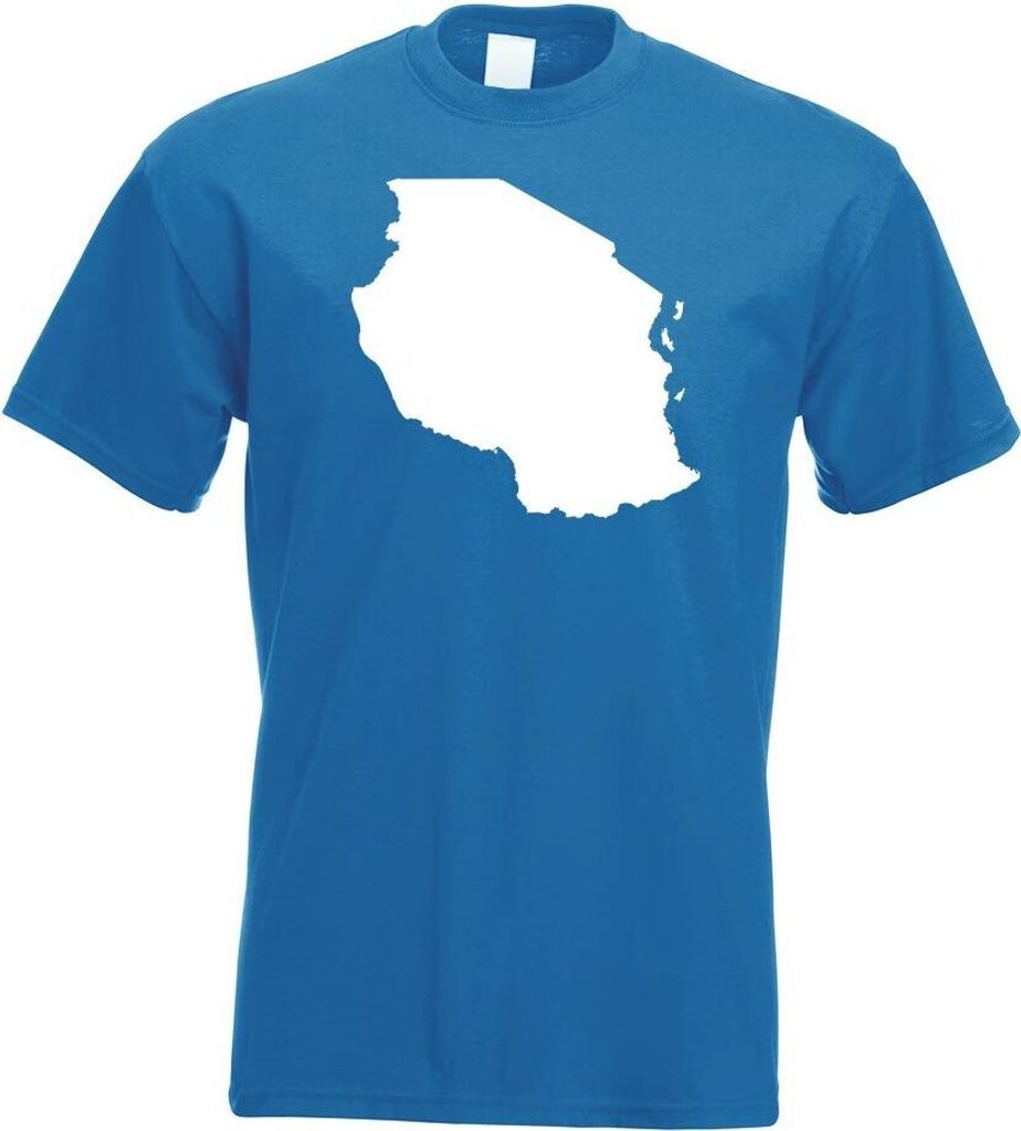 Kiwistar - T-Shirt - royal - Tansania Umriss Kontur Herren Funshirt Bedruckt Design Sprüche Spruch Motive - mit Motiv Bedruckt - Funshirt Design -...