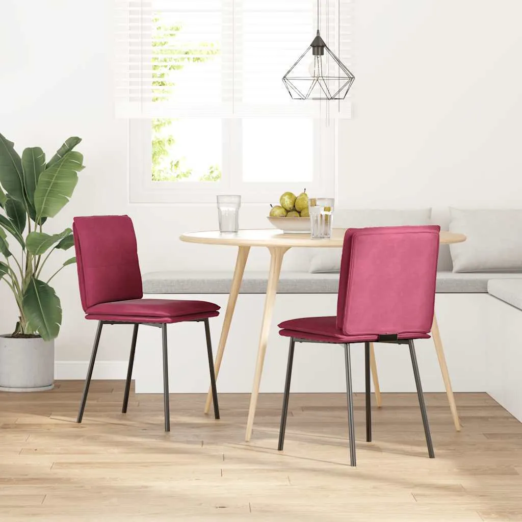 Set 2 Sedie SYFAX Velluto Bordeaux Rosso Vino | Design Esclusivo