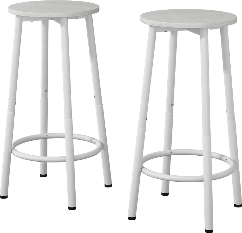 Tabouret de bar blanc pour îlot central et plan de travail - Lot de 2