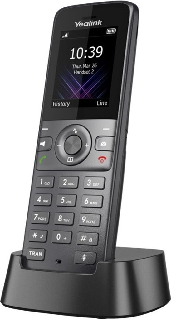 Yealink W73H, IP-Mobiltelefon, Schwarz, Kabelloses Mobilteil, Tisch/Wand, 50 m, 300 m
