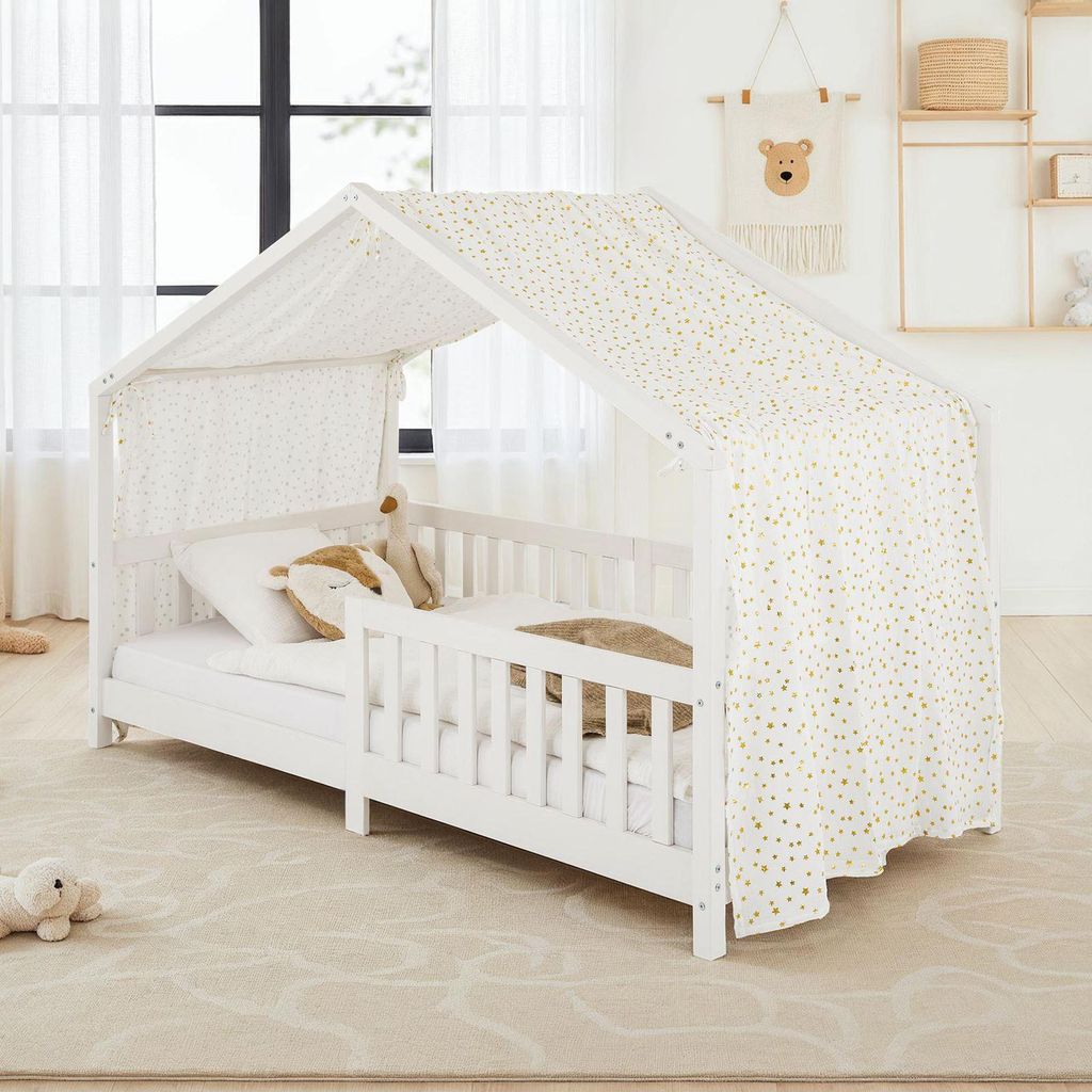 Hausbett Himmel LIAN in weiß/ gold - Betthimmel aus 100% Produktbild 