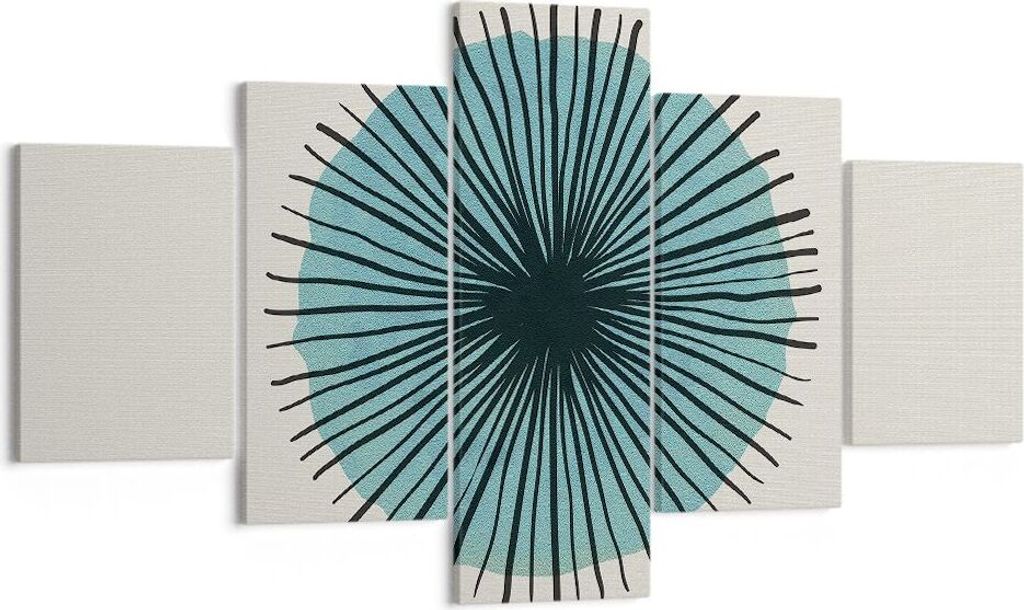 Bild auf Leinwand - Leinwandbild - 5 Teile - Auge Abstraktion Modern - 125x70cm - Wand Bild - Wanddeko - Wandbilder - Leinwanddruck - Bilder - Wand...