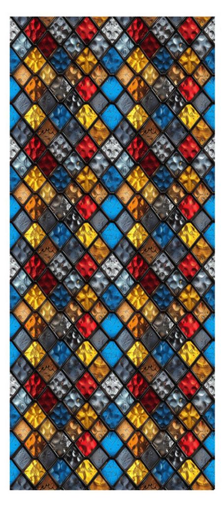 Aufkleber im Vintage-Buntglas-Design, abnehmbar, wasserfest, statisch haftend, für Fenster in Wohnzimmer, Büro, Kirche oder als dekorative Sichts...