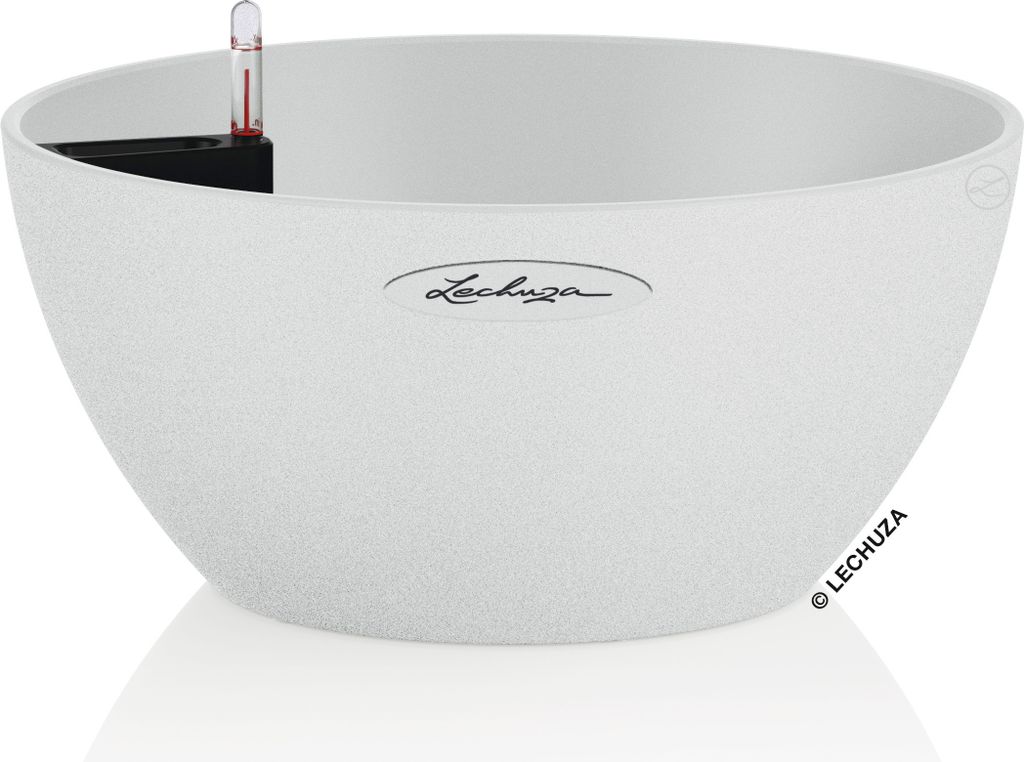 LECHUZA-Pflanzgefäß CUBETO Stone 40 Quarzweiß | Produktbild 