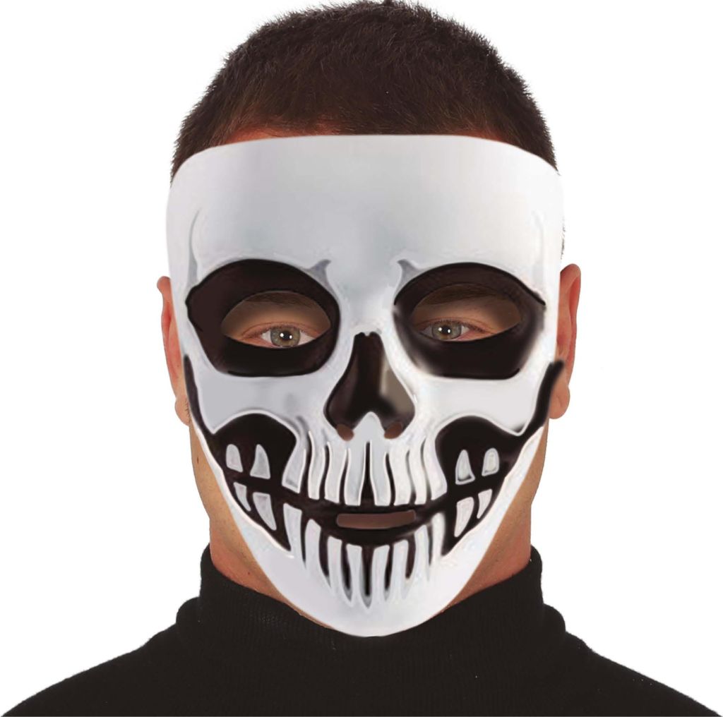 Skelett Maskerade Gruselige Halloween Gesichtsbedeckung Unheimliches Knochen Design Dunkle Augenhöhlen Gespenstische Verkleidung Kostüm Accessoir...