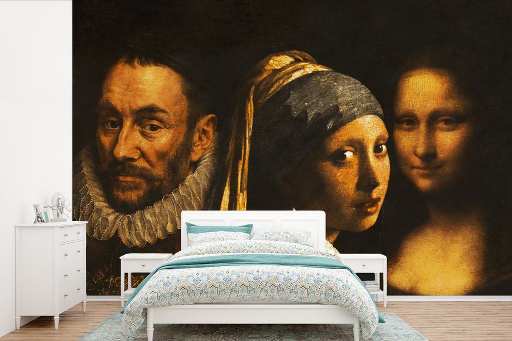MuchoWow Fototapete für Wohnzimmer oder Schlafzimmer Wandtapete Vinyl Motivtapete Das Mädchen mit dem Perlenohrring - Wilhelm von Oranien - Mon...