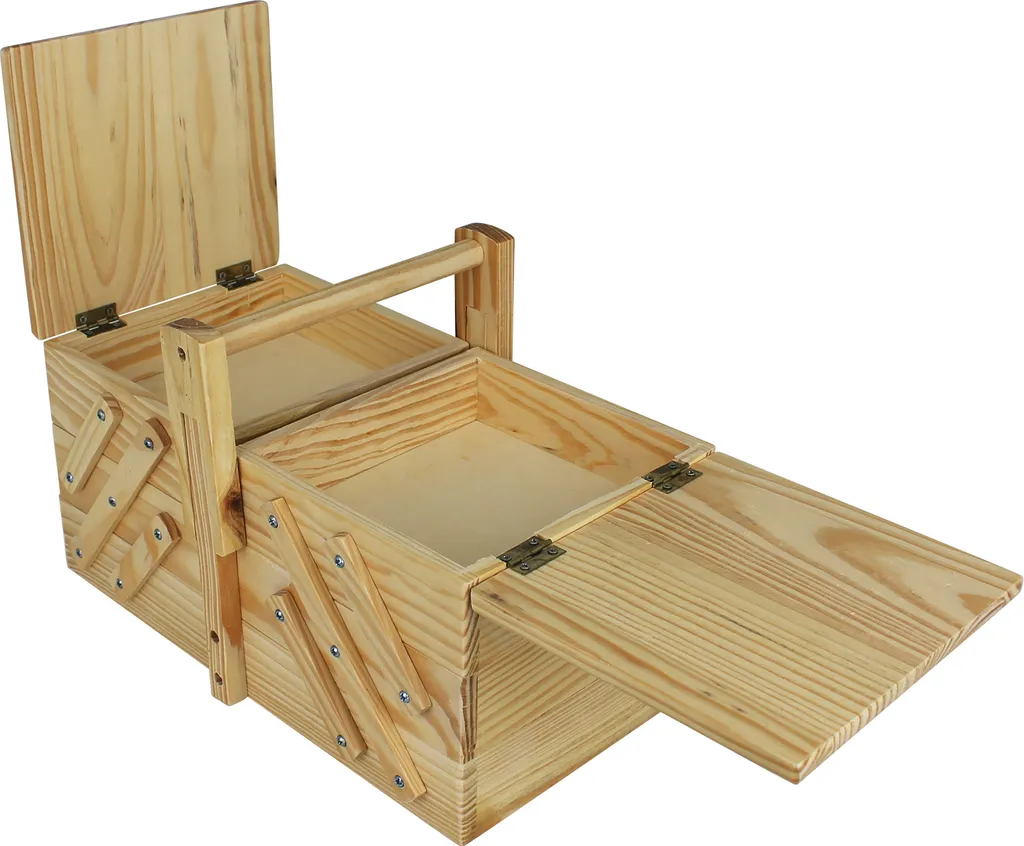 Boîte en bois 5 compartiments robuste avec poignée ergonomique - 20