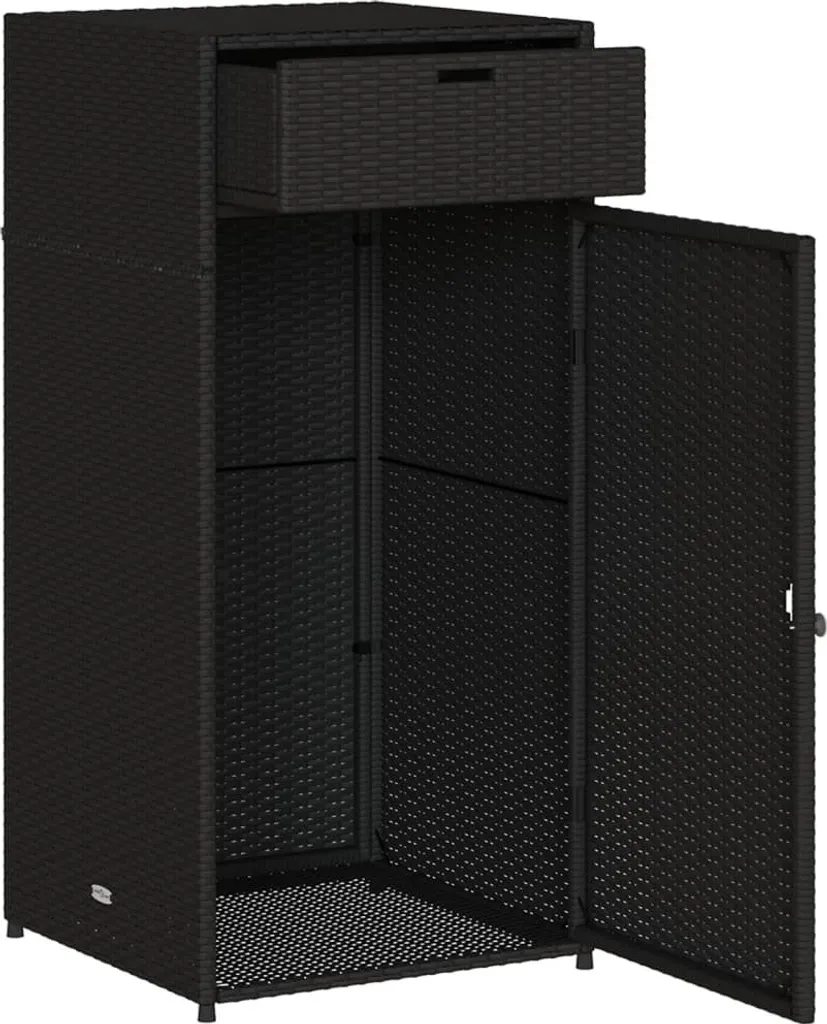VidaXL Mobiletto Esterno Rattan Nero 55cm | Arredo Bar Giardino Moderno