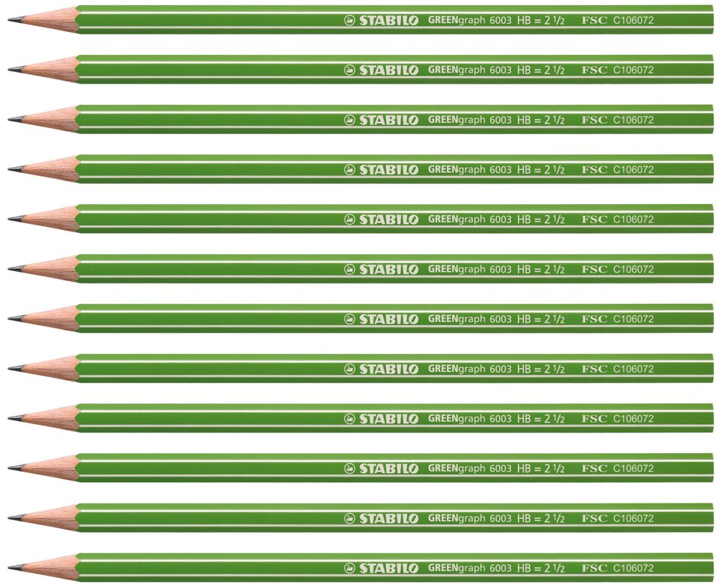 Umweltfreundlicher Bleistift - STABILO GREENgraph - Härtegrad HB - 12er Pack