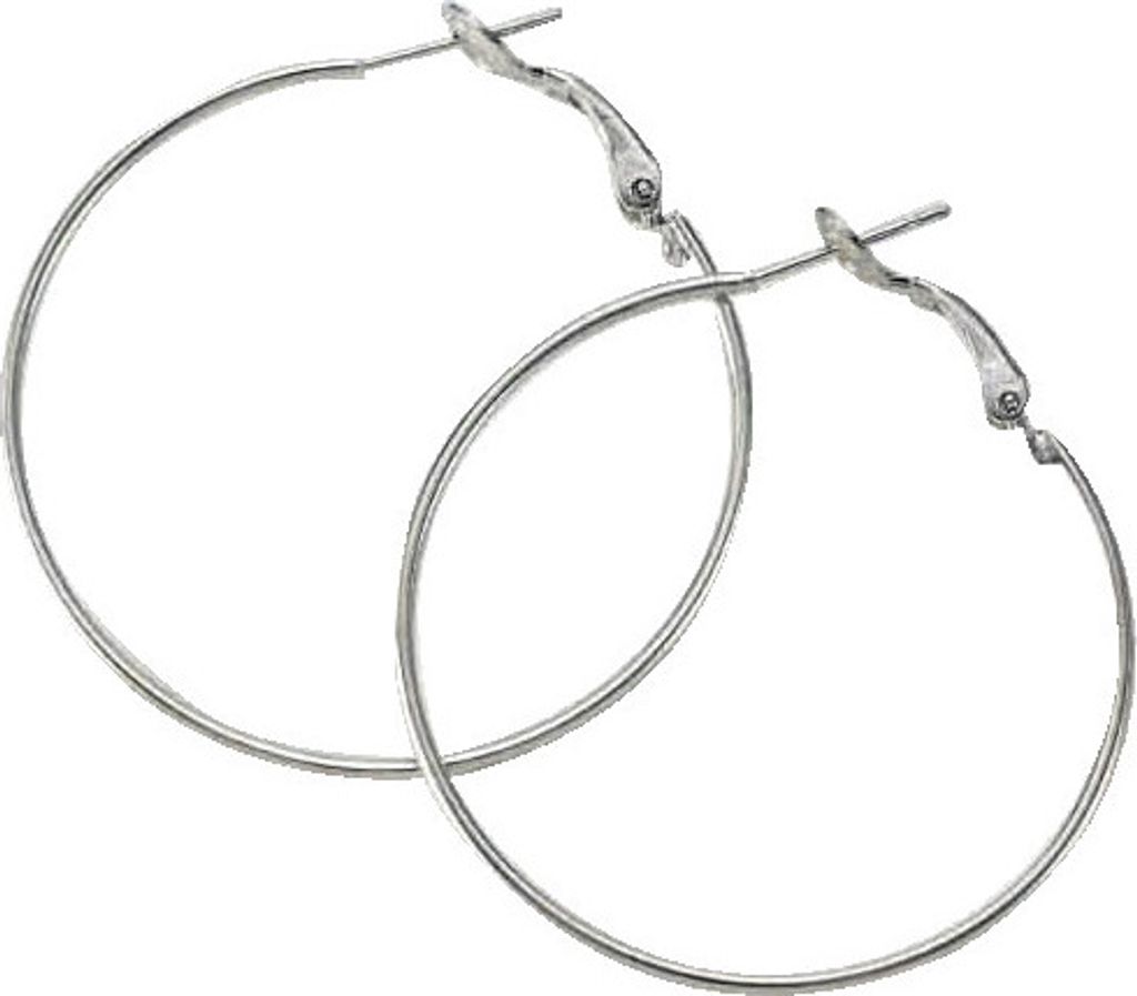 UIT Creolen 1 Paar Ohrringe 40 mm Durchmesser Silber Schmuck Accessoire