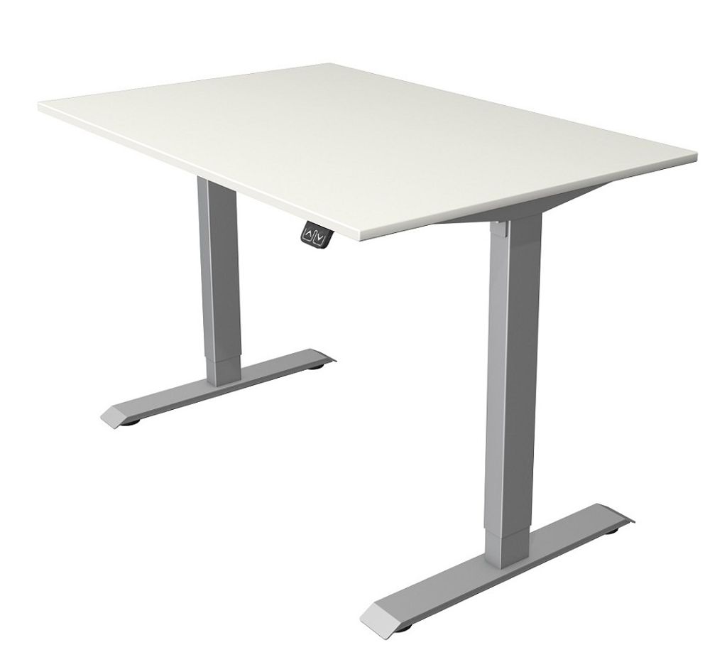 Kerkmann Schreibtisch Sitz-Stehtisch MOVE 1 silber 120x80x74-123cm elektr. höhenverstellbar weiß