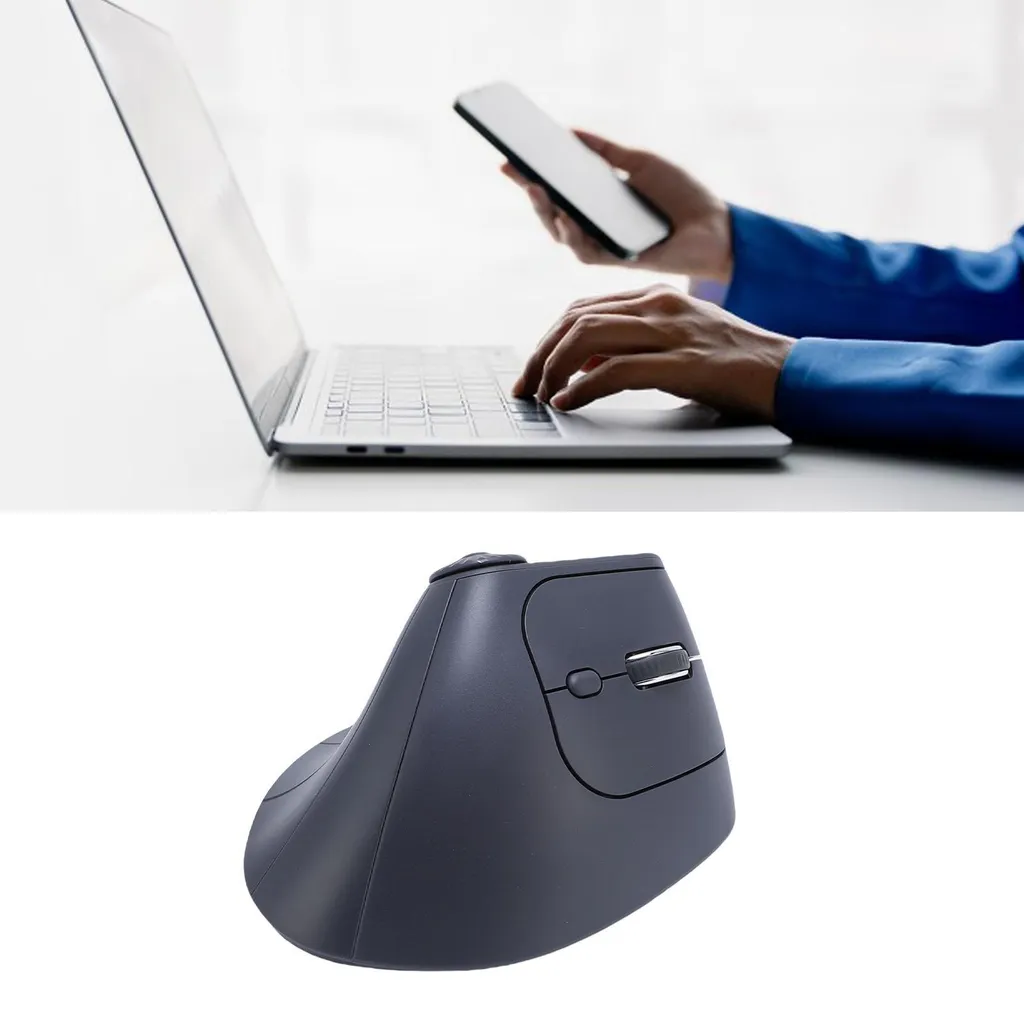 Souris verticale sans fil rechargeable pour PC et Mac avec clic silencieux - 3