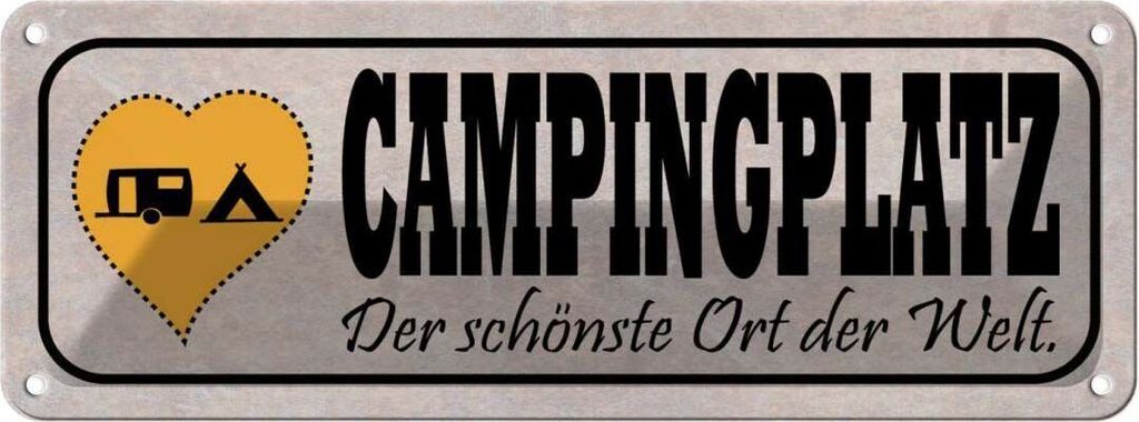 vianmo Blechschild 10x27 cm Campinglatz schönster Ort Welt Outdoor Camping Spruch Zitat