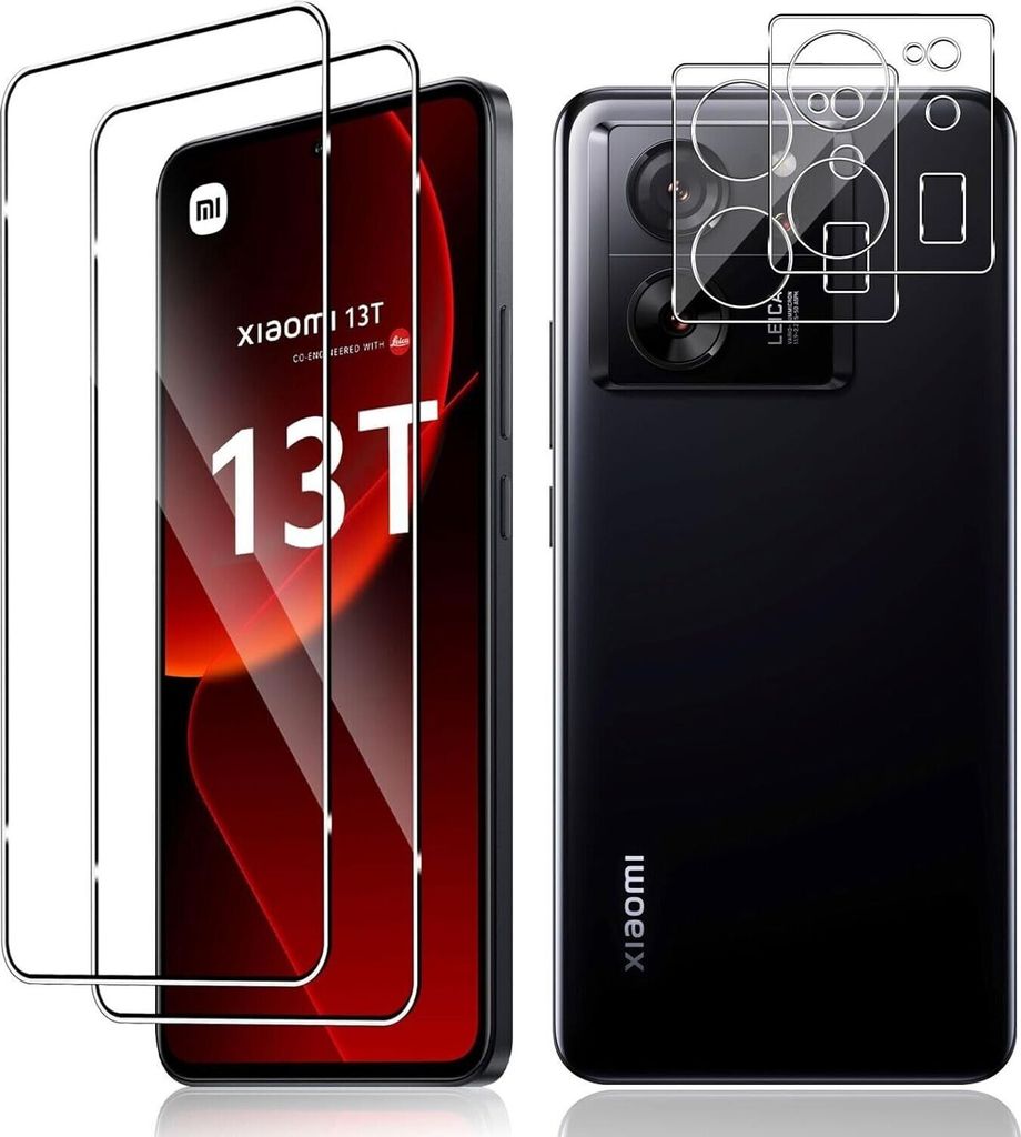 2X 3D Schutzglas ( Display + Kamera ) für Xiaomi 13T / 13T Pro 5G Panzerfolie 9H