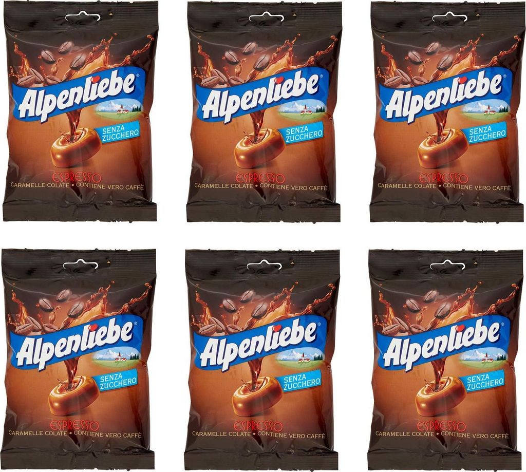 6x Perfetti Alpenliebe Espresso Caramelle Colate senza Produktbild 
