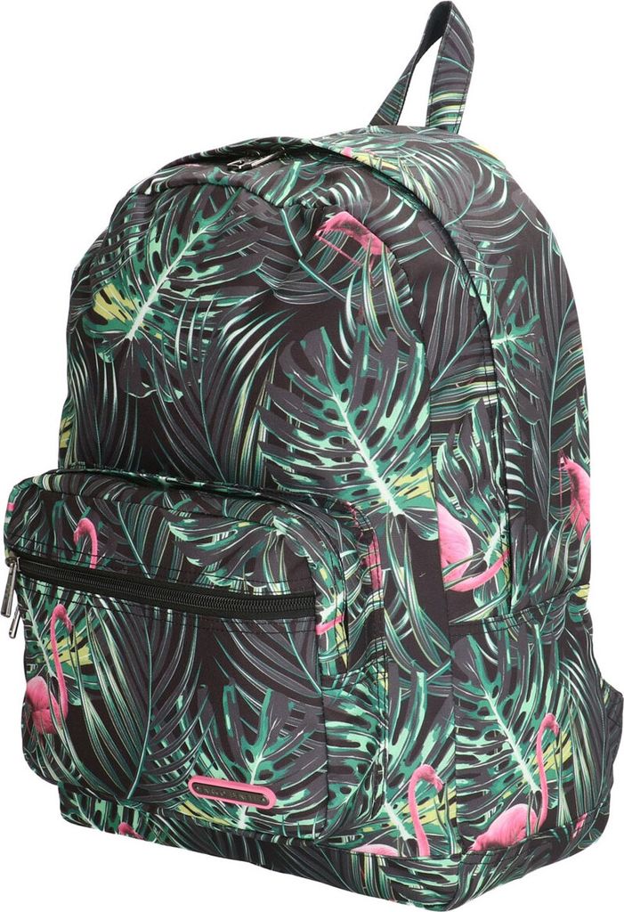 Rucksack-Wanderrucksack-Laptopfach-Palmen Flamingo Grün Schwarz-43 cm-Bowatex