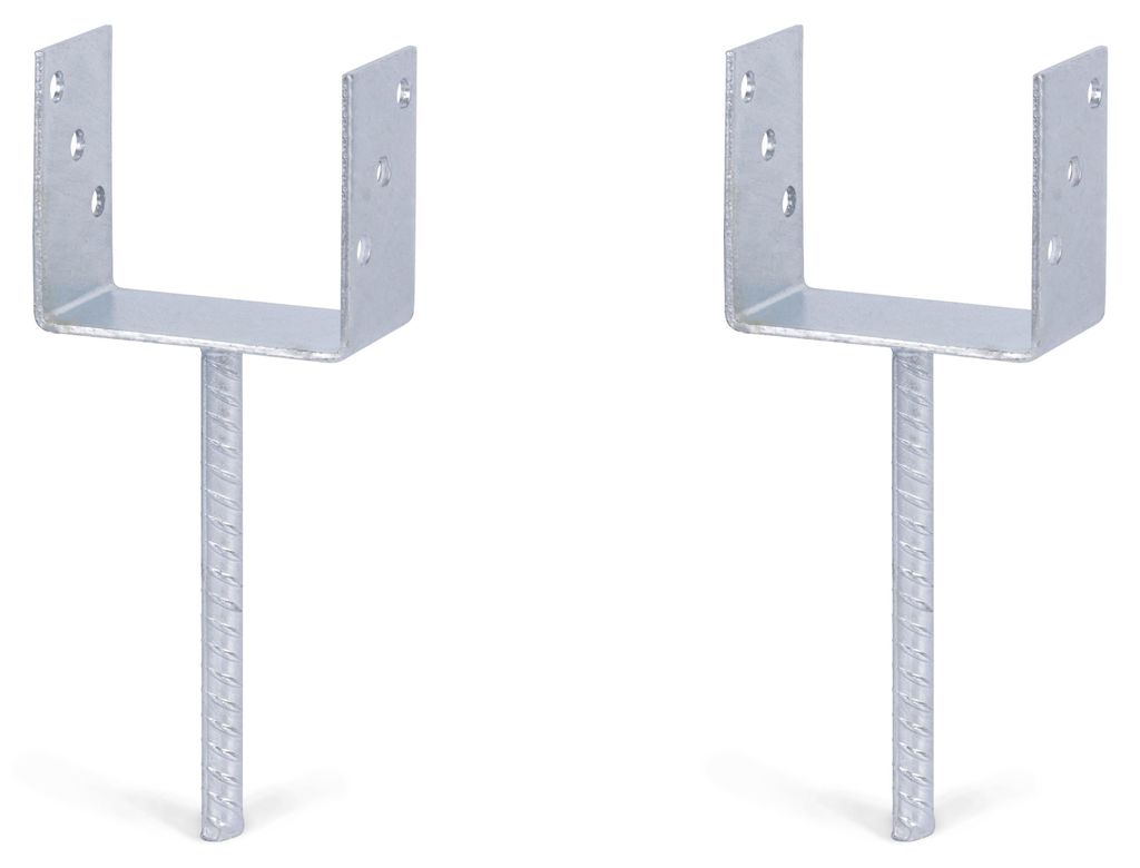 Alberts 2 x U-Pfostenträger mit Riffelstahl-Betonanker, Produktbild 