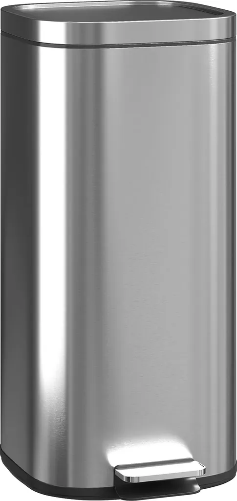 HOMCOM Poubelle cuisine 30L en inox anti-traces avec pédale robuste