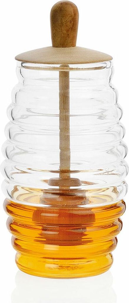 Honigtopf Glas/Holz ø5,5x15,5cm Ms66068 Andrea House