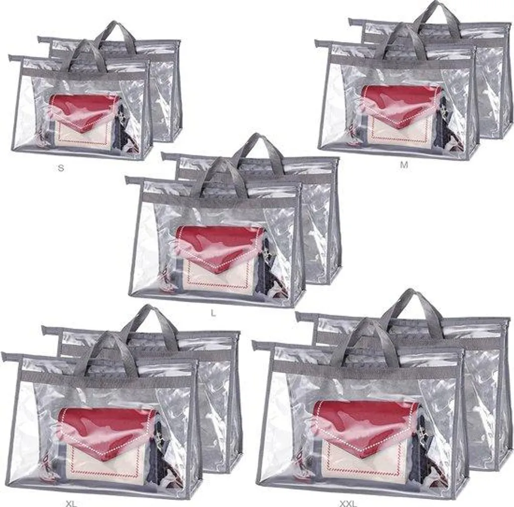 Organisateur de Sac à Main Antipoussière Transparent avec Poignée - 10x