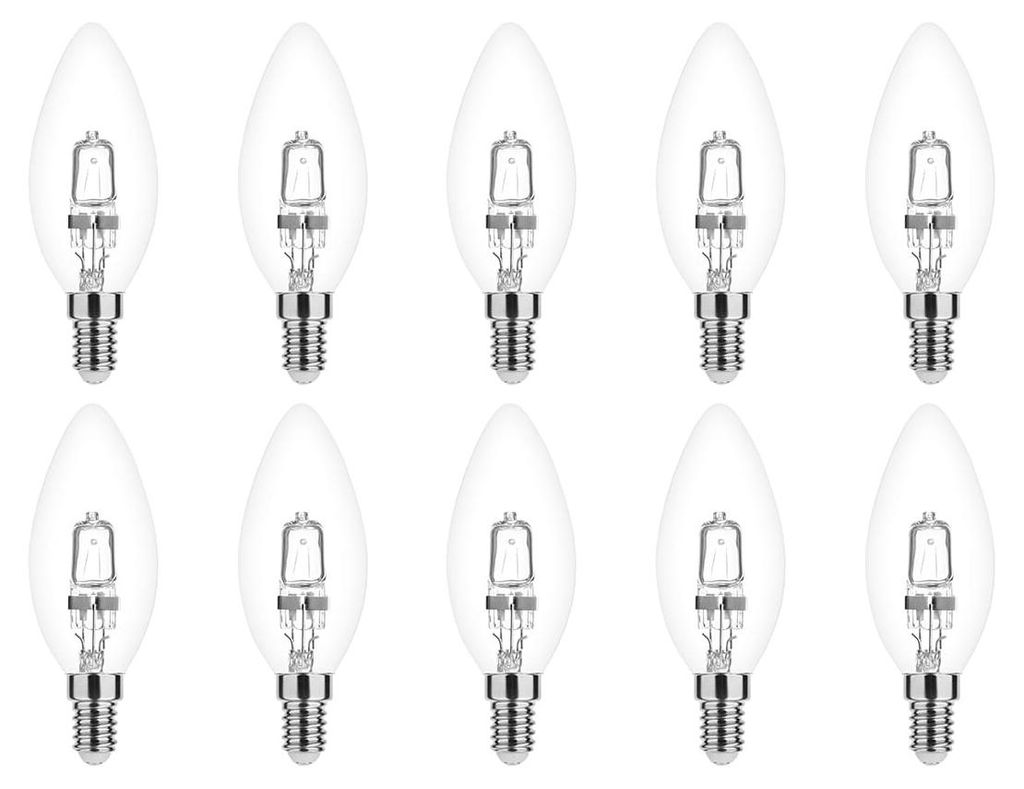 Modee E14 Halogenlampe, dimmbar, 52 W, - 815 lm - 2700 K - Warmweiß - -Halogen-Kerzenlampe - 10 Stück