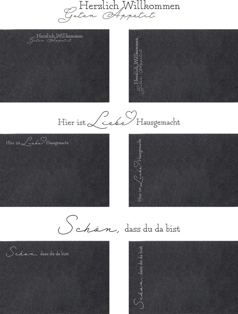 Tischset Filz mit Spruch 45x30cm anthrazit Produktbild 