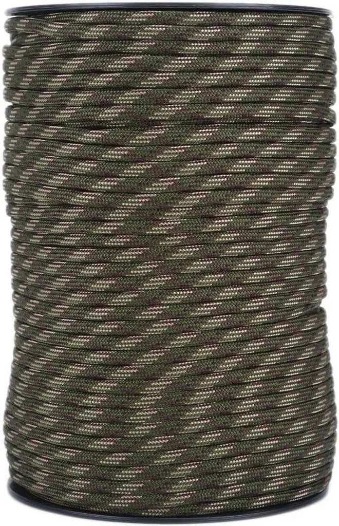 Corde Paracorde 9 brins 100m Camouflage Jungle pour Escalade sur Pignons