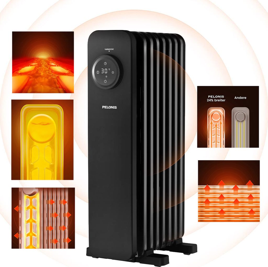 PELONIS PHOENIX Ölradiator mit 24-Stunden TIMER Produktbild 