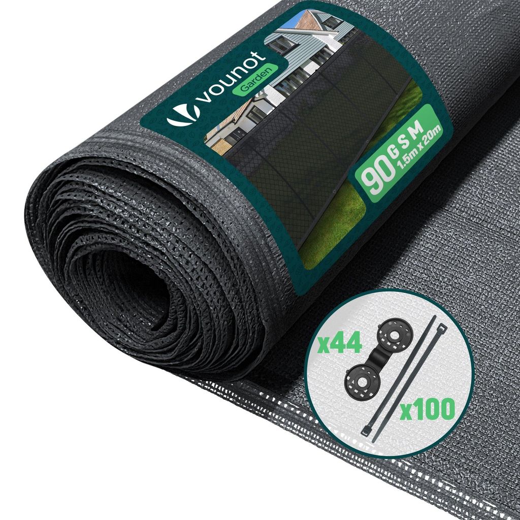 VOUNOT® Zaunblende 1.5×20m, Sichtschutz Zaun 90 g/m² HDPE Produktbild 