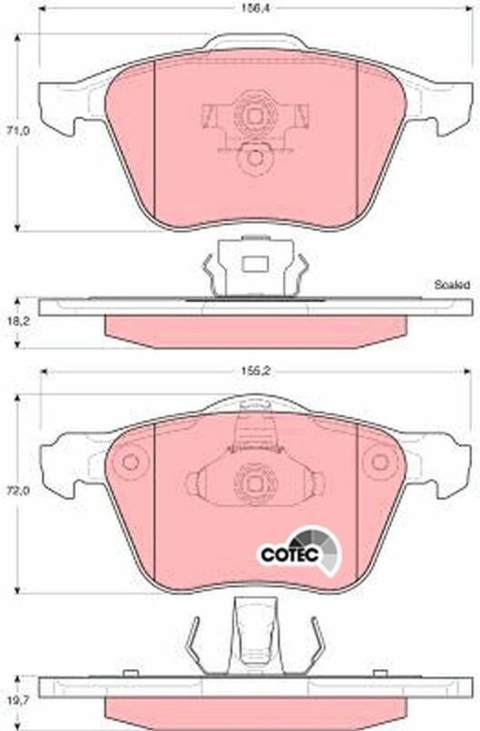 TRW GDB1576 Bremsbelagsatz, Scheibenbremse OE 30769122 kompatibel mit S60, S80, V70, XC90