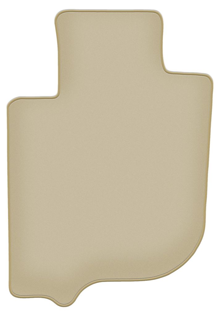 Fahrerfußmatte Velours PREMIUM beige passend für Mitsubishi L200 VI (2019-, Abholung) – mit Befestigungen – passgenau