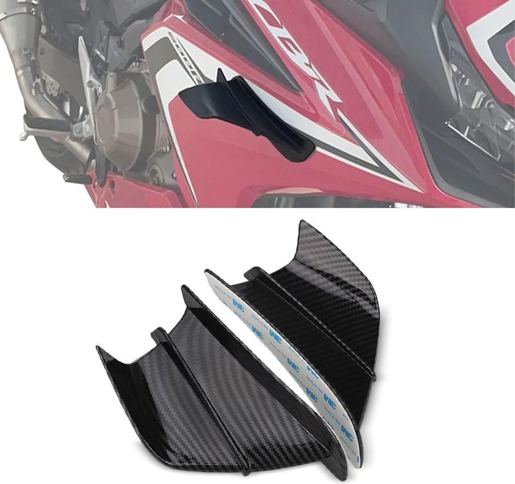 Winglets Universal für Motorrad-Verkleidung # DF1 Seitenspoiler Carbon