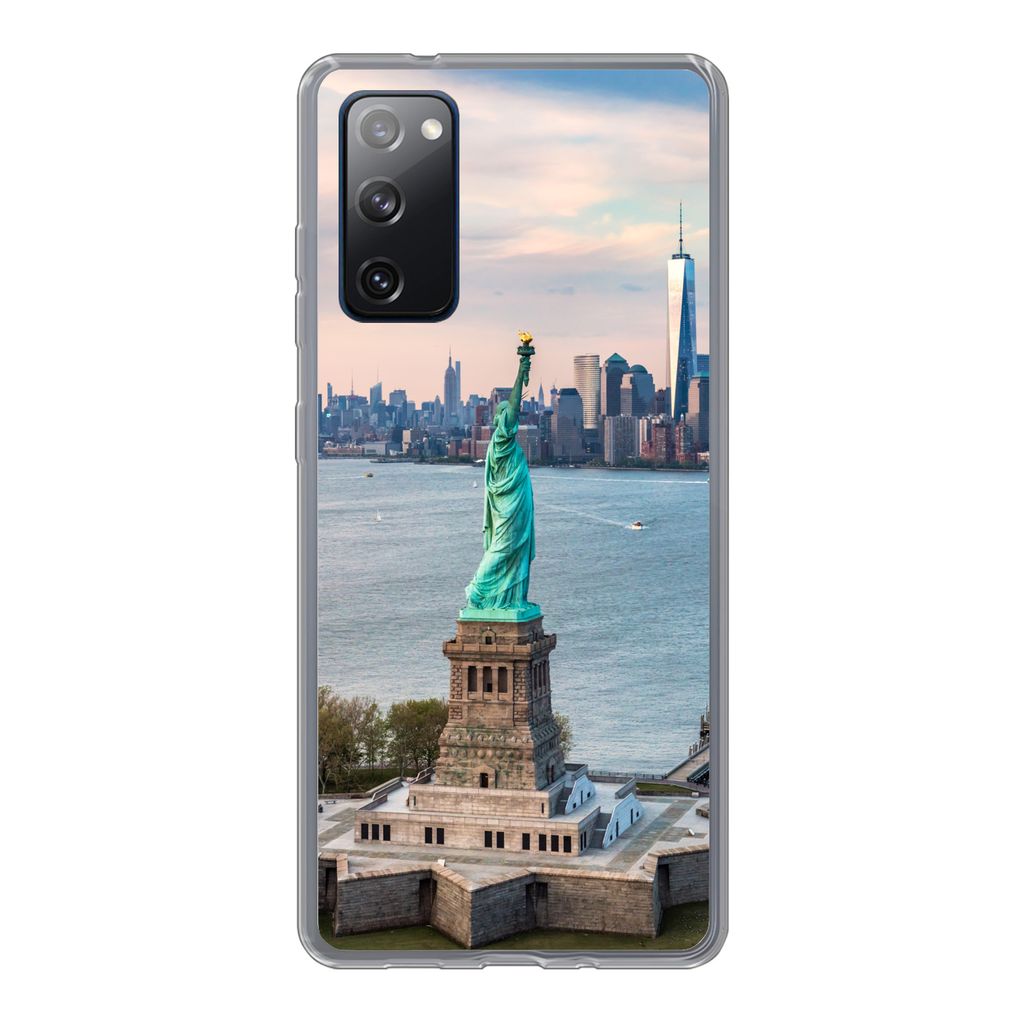 MuchoWow Handyhülle Schutzhülle Hülle für Samsung Galaxy S20 FE Freiheitsstatue mit der Skyline von New York Silikon Softcase Handy Hülle - ...