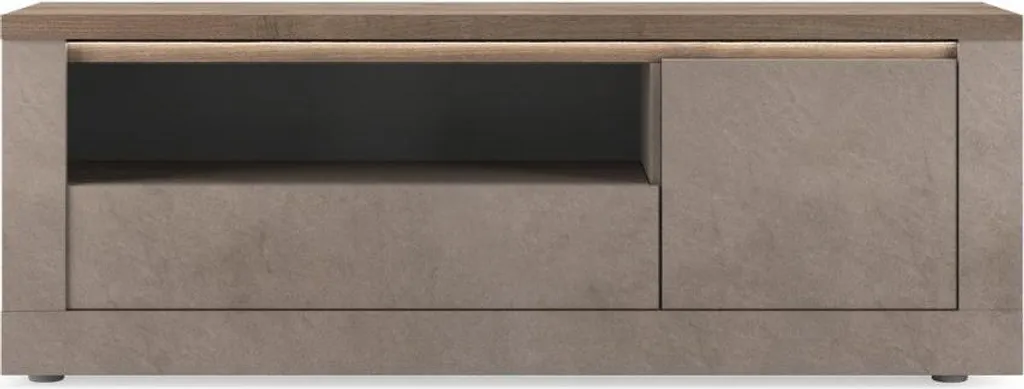 Meuble TV Moderne ISCHIA 160 cm pour Salon Industriel Bronze et Mercure