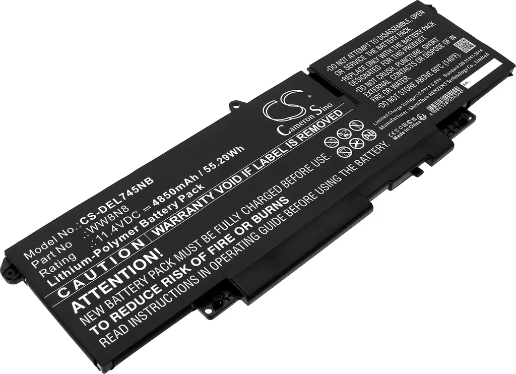 Batteria TECHTEK 57Wh compatibile Dell Latitude 7440 7340 7640 2-in-1