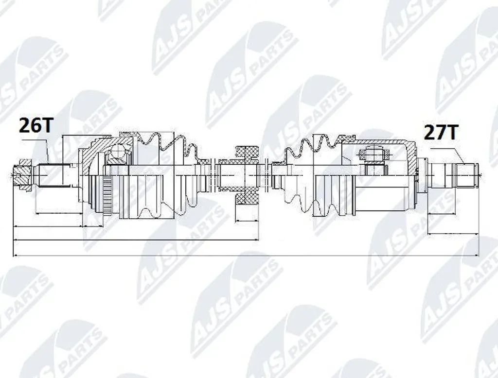 Arbre d'entraînement NTY NPW-HD-025 pour HR-V - Réf OE 44305S2H950