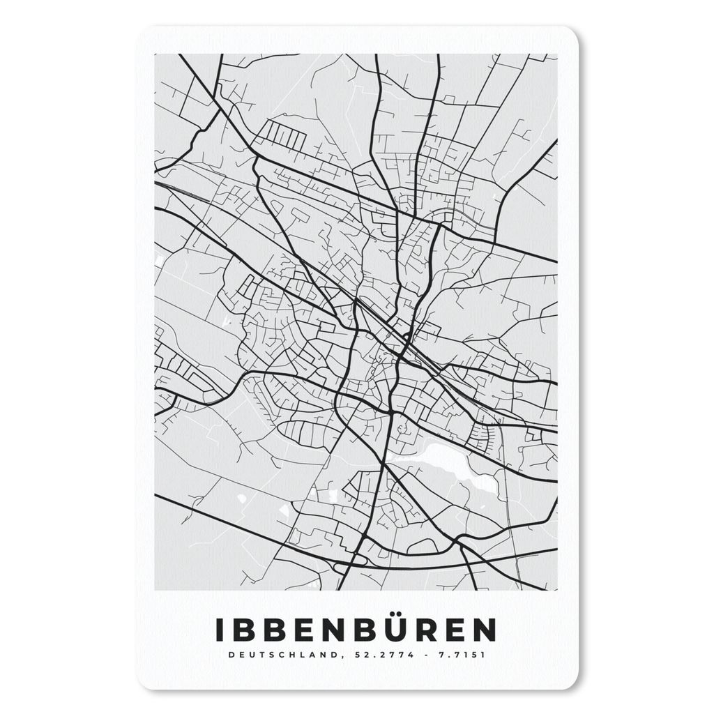 MuchoWow Mauspad Mousepad Deutschland - Karte - Ibbenbüren - Stadtplan 18x27 cm - Mousepads - Maus Mat - Pad - Mausunterlage