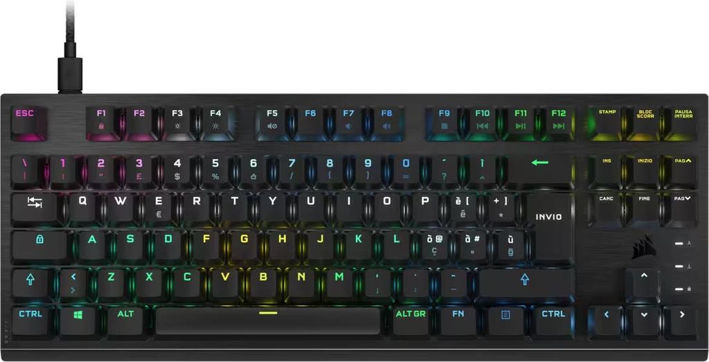 Corsair K60 PRO TKL clavier Jouer USB QWERTY Italien Noir Image du produit 