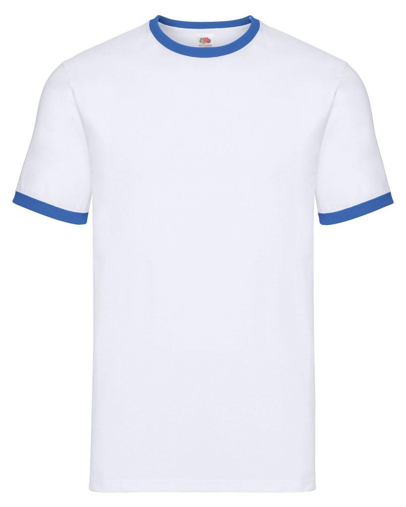 Fruit of the Loom - "Ringer 160" T-Shirt für Herren LT1992 (XL) (Weiß/Königsblau)