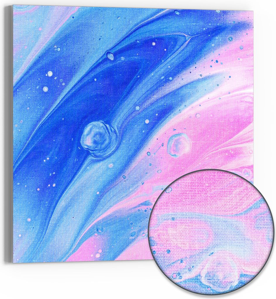 DEQORI Hybrid Leinwand Bild 30x30 cm 'Kosmische Harmonie' Wandbild Glas flach modern