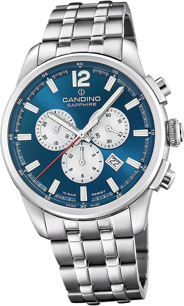 Candino Edelstahl Herren Uhr Chronograph Sport Armbanduhr silber Sport D2UC4744/5