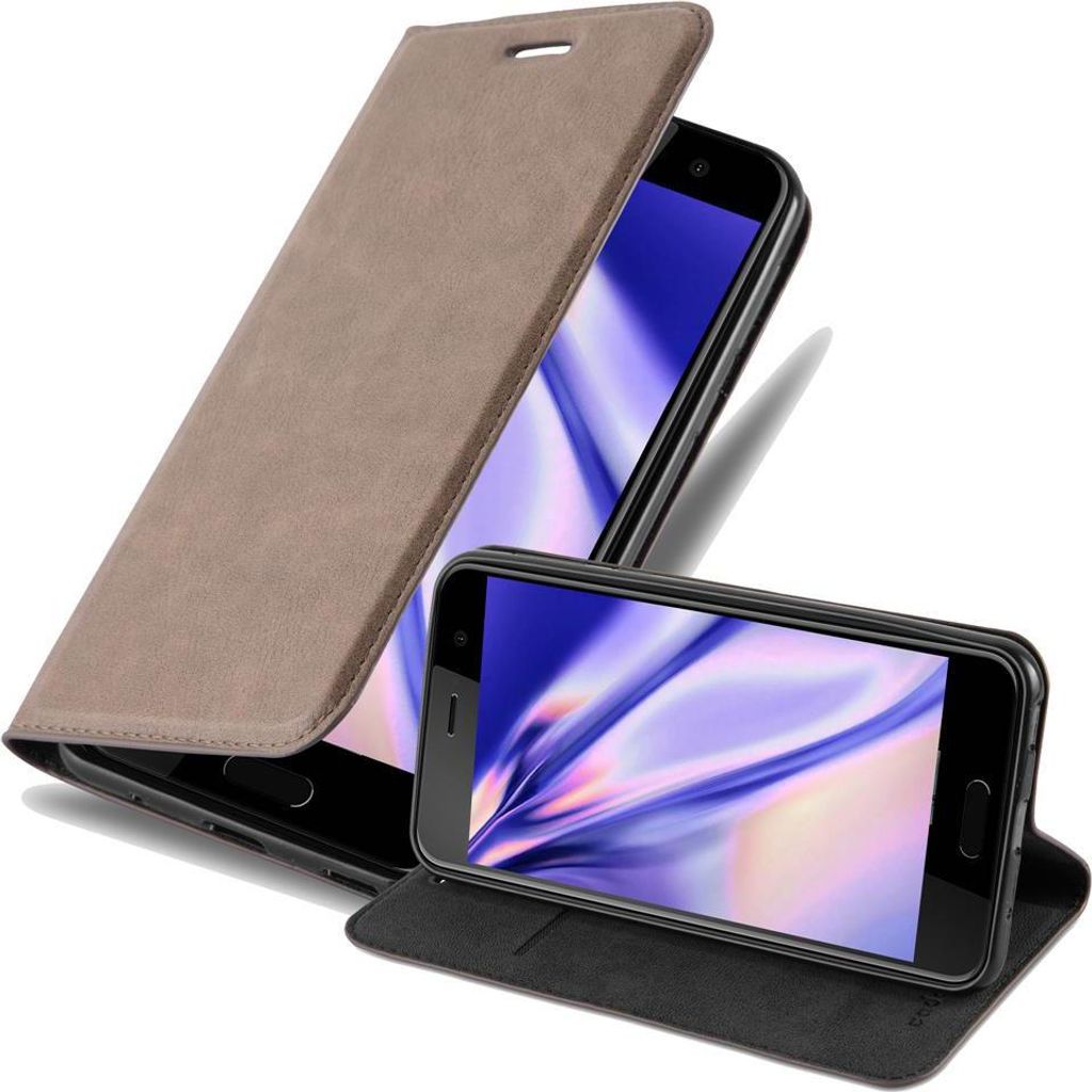Cadorabo Hülle für HTC U PLAY Schutz Hülle in Braun Handyhülle Etui Case Cover Magnetverschluss