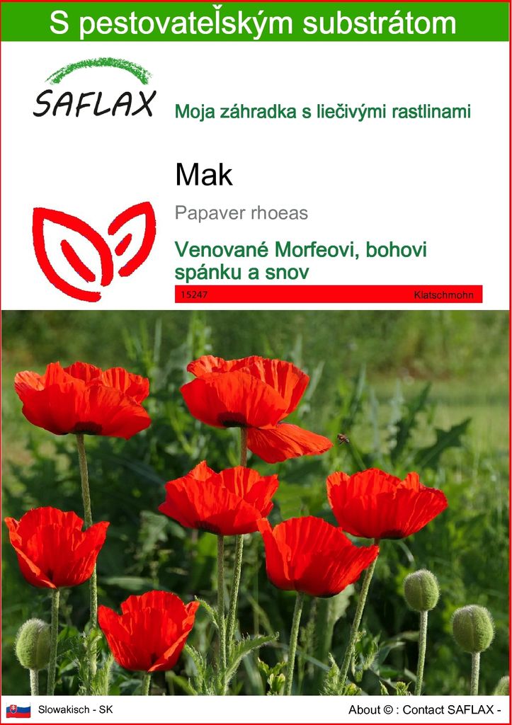 SAFLAX - mak - Papaver rhoeas - 27000 Semená - S Obrázok produktu 