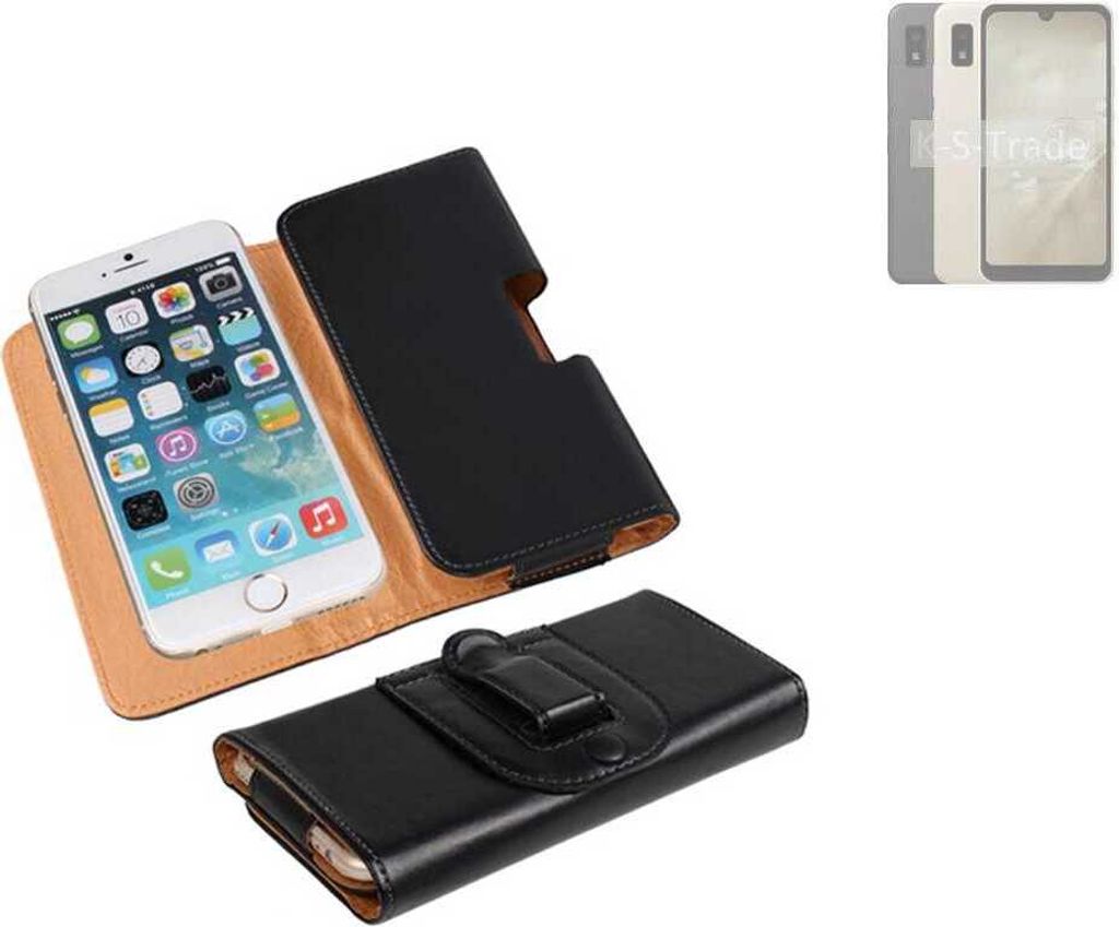 K-S-Trade Schützhülle Handyhülle kompatibel mit Sharp Aquos Wish3 Holster Gürtel Tasche Schutzhülle Handy-Tasche Smartphone Case Seitentasche