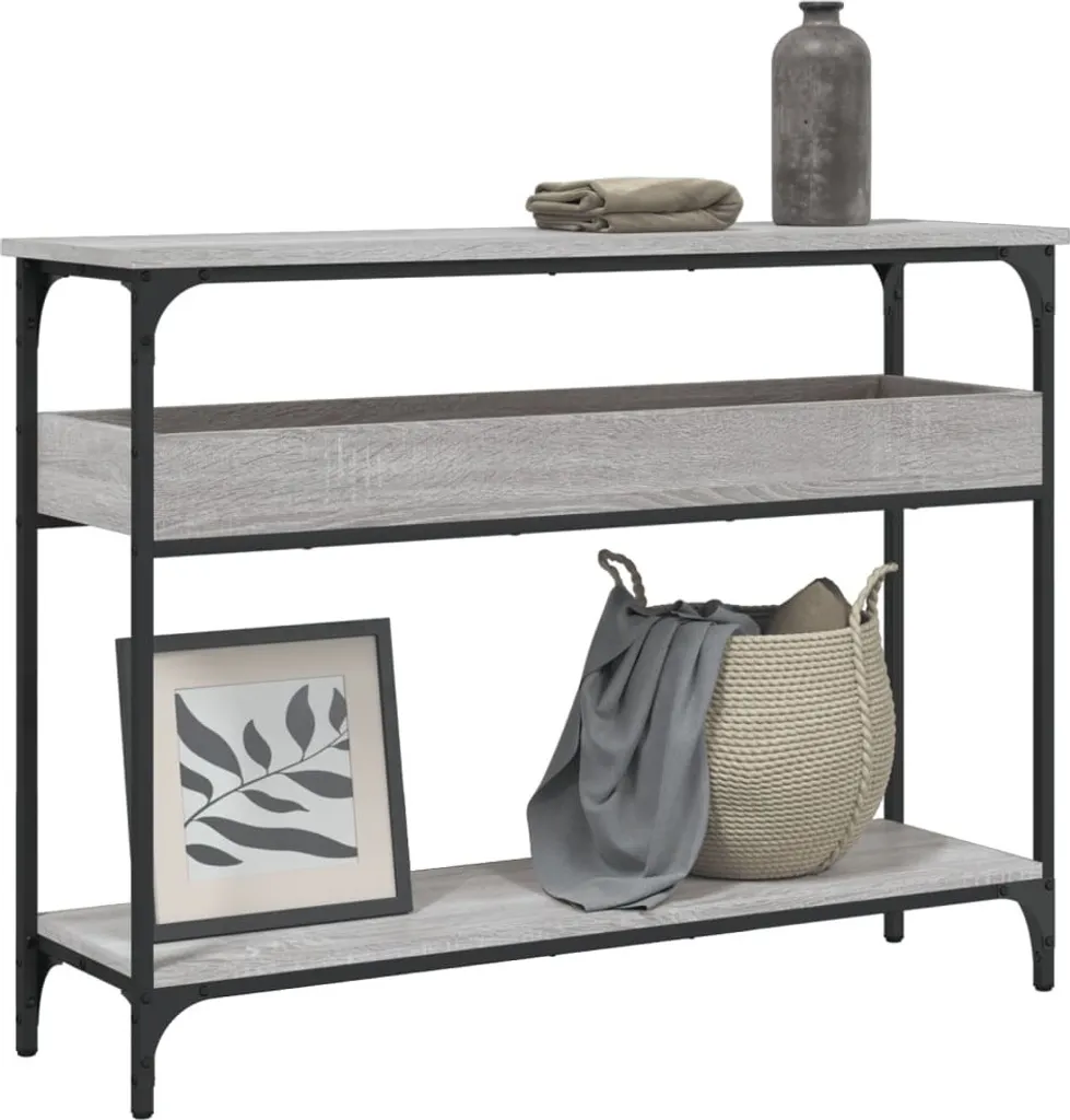 Tavolo Consolle Sottile Grigio Sonoma 100cm - Mobile Ingresso Moderno - 2