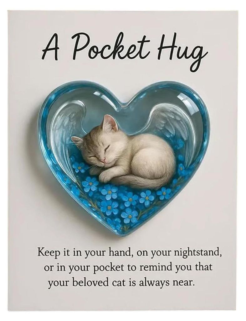 Erinnerungsgeschenk für Katzenbesitzer mit inspirierender Karte – ein emotionales Geschenk zur Unterstützung und Liebe. Herzförmiges Erinnerun...