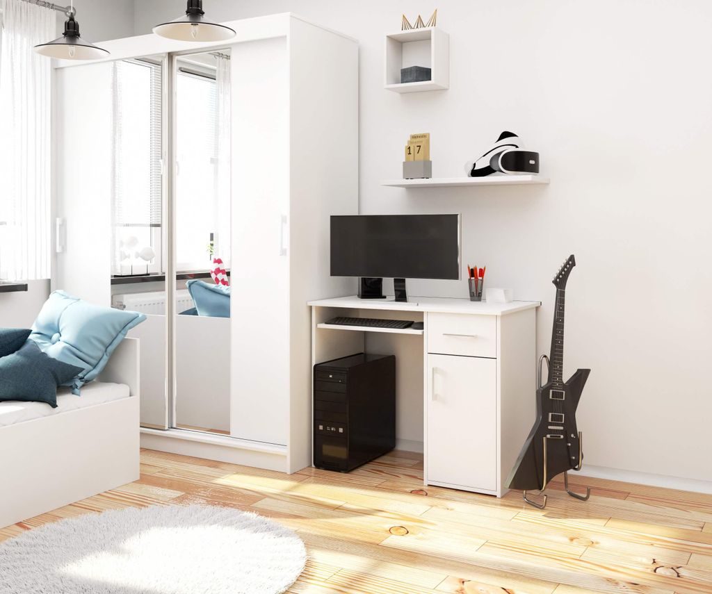 Akord Schreibtisch Pin 1 Schublade 1 Schrank Rechts Sonoma-Eiche/Weiß 90X50X74 Cm