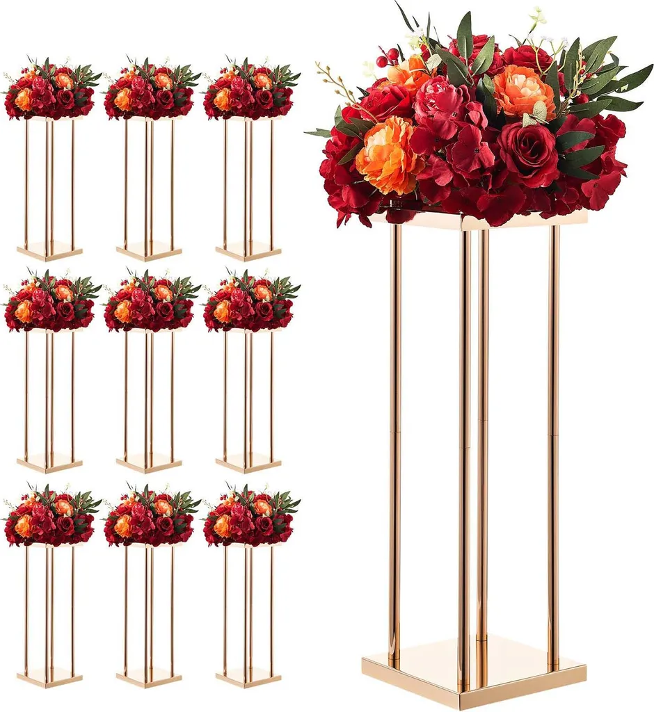 SucceBuy Support pour fleurs de mariage 200x200x600 mm, set de 10 pièces