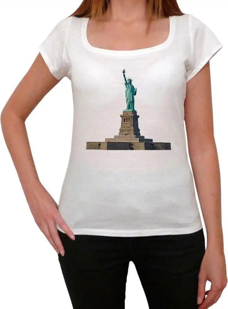 Damen Grafik T-Shirt Die Freiheitsstatue 5 – The Statue Of Liberty 5 – Öko-Verantwortlich Vintage Jahrgang Kurzarm Lustige Druck Geburtstag Ge...