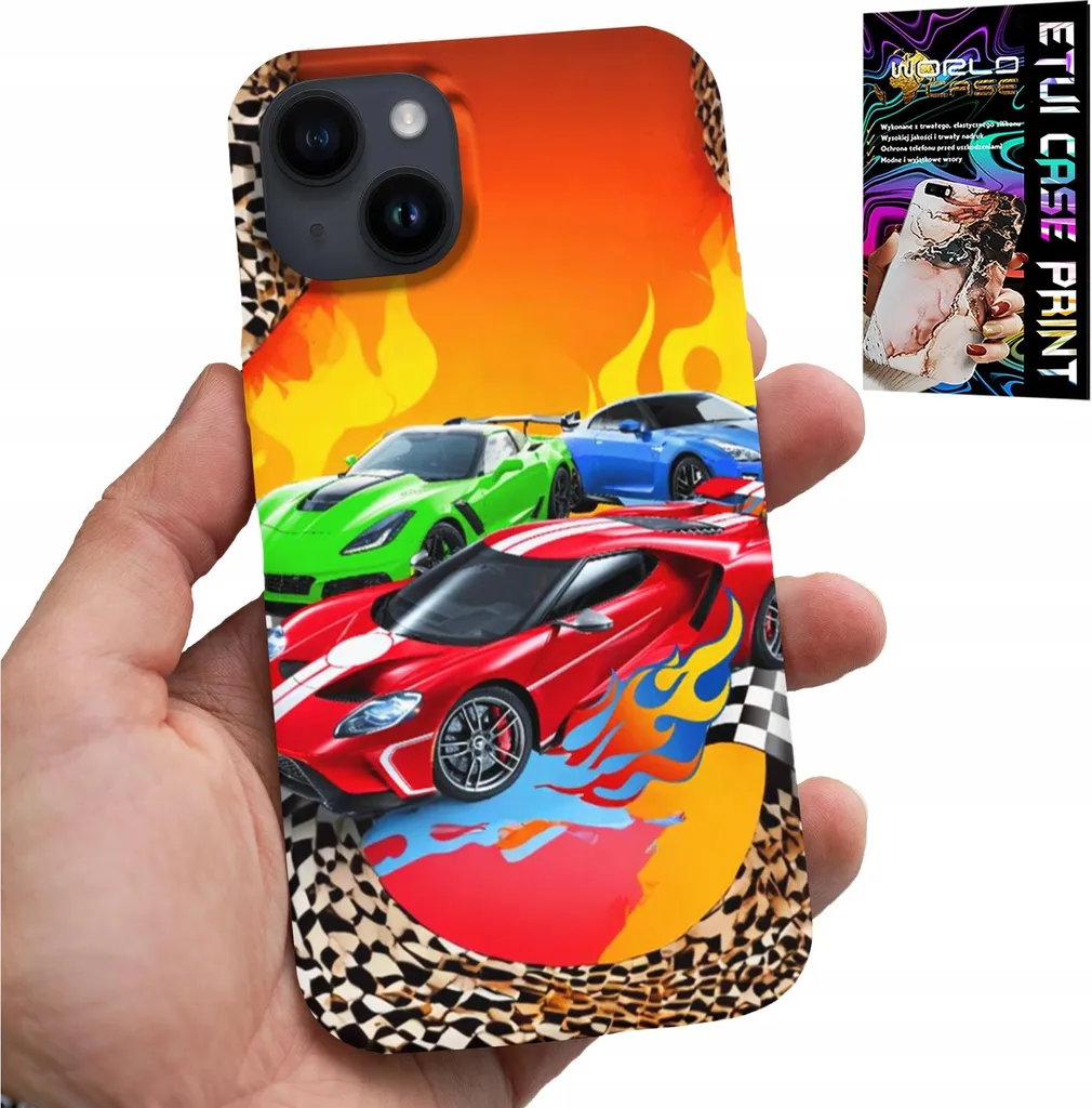 Kit Protezione iPhone 15 Plus - Cover Auto Corsa Bambini + Vetro